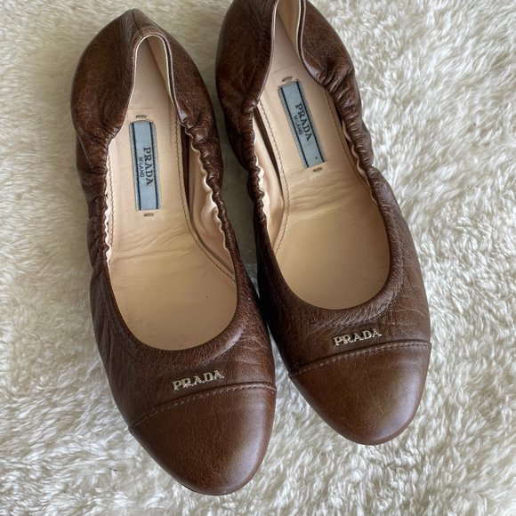 PRADA LEATHER Flats, Prada Calzature Donna Classic, TIMELESS - Picture 1 of 6